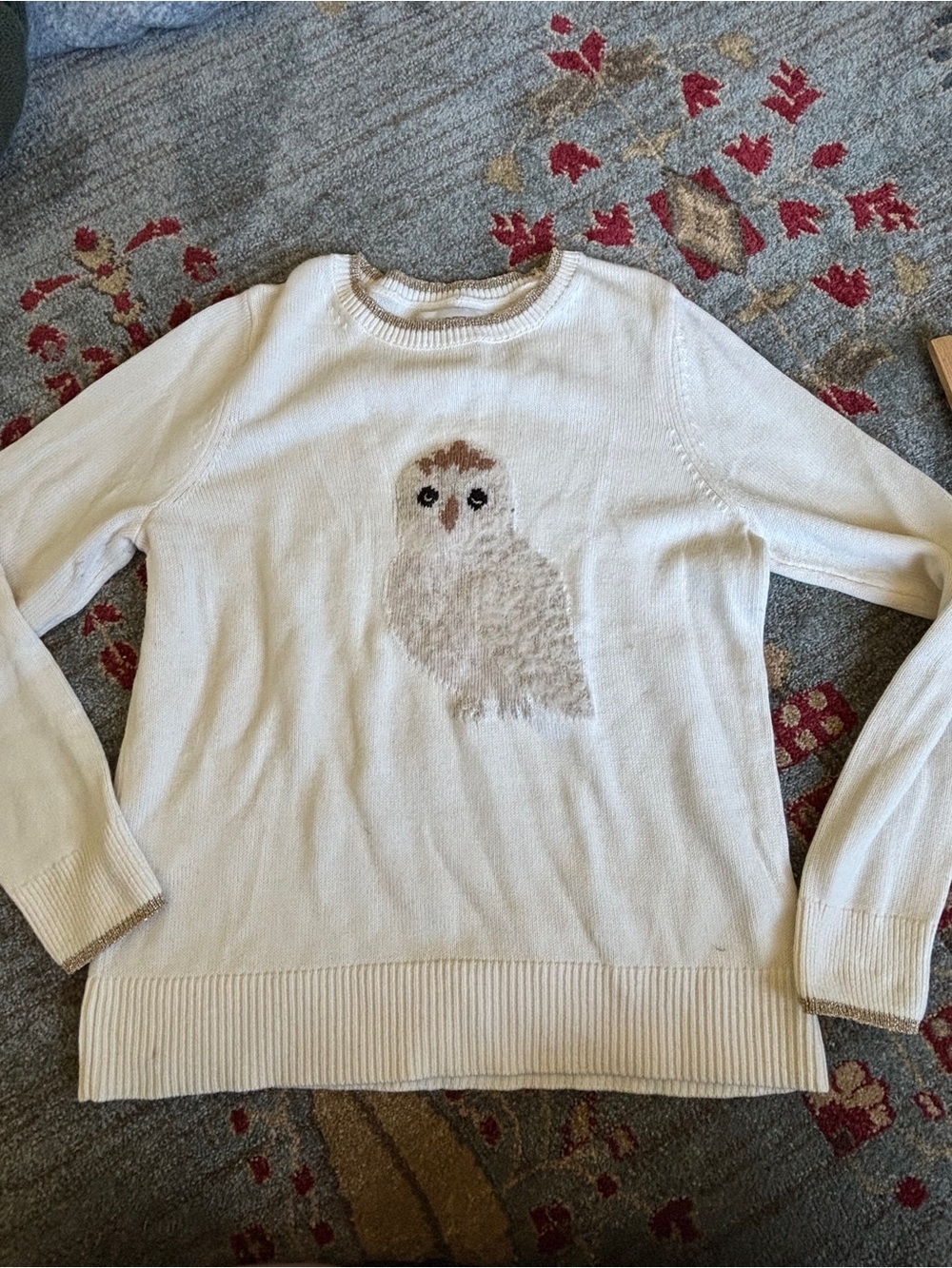 Loft owl sweater womens medium